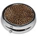 Leopard Print Mini Round Pill Box | Travel Pill Organizer with 3 Compartments - Portable Medicine Case for Home & Office - Buy Online on GoSupps.com