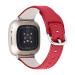 Joyozy Premium Genuine Leather Bands Compatible with Fitbit Sense/Fitbit Versa 3 Smart Watch,Professional and Classic Wristband Strap Replacement for Women Men Red