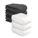 Mix 3x gray i 3x white cosmetics compress cloth microfiber 25 x 70 soft fluffy premium compresses towels for studio spa & wellness compress warmers cosmetex (mixset 6 pieces)) Mixset (6 pieces)