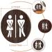 Rustic Wooden Man Woman Washroom Sign - Funny Bathroom Decor for Farmhouse - Brown Bathroom Wall Art - Buy Online on GoSupps.com