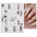 JMEOWIO 3D Embossed Flower Nail Art Stickers - Self-Adhesive Decals for Colorful Summer Nail Design - 4 Sheets - Buy Online on GoSupps.com