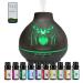 Diffuser essential oils aroma diffuser for humidifier 500ml dark brown 10 * 10ml with 15 colors LED light 3 timing modes automatic shutdown if there is no water.Green