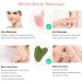 Yosemy 2stk Gua Sha Set - Jade Face Massage Stone & Rosenquarz Tool | Spa Beauty Care for Neck & Body | Crystal Heart Shape - Buy Online on GoSupps.com