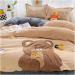 Cute Cartoon Bear Panda Applique Embroidery Velvet Fleece Bedding Set Singl Double Queen King Duvet Cover Bed Sheet Pillowcases Bedding Set (C 4pcs) - Buy Online on GoSupps.com