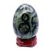 Ladeukoi Stone Egg Figurines Polished Healing Crystal Easter Eggs Ball Sculpture with Wooden Stand 45mm Tall Kambaba Jasper