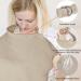 Breastfeeding Cover - Muslin Cotton Nursing Cover for Breastfeeding, Car Seat & Stroller - Khaki - Buy Online on GoSupps.com
