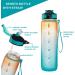 EYQ 32 oz Water Bottle with Time Marker & Carry Strap | Leak-Proof Tritan BPA-Free | Orange/Green Gradient | Stay Hydrated for Fitness, Gym & Outdoor Sports - Buy Online on GoSupps.com