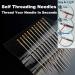 Self Threading Needles 12 Pack with Needle Threader and Carving Pattern - Golden Orchid Design, Side Thread Small Case - Buy Online on GoSupps.com