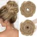 S-Noilite messy buns hair pieces curly hair scrunchies for women Donut Updo Hair Chignons synthetic Ponytail Bun Extensions - Ash Brown 18