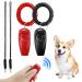 Professional Dog Whistle & Clicker Training Set - Ultrasonic 2-in-1 Recall Whistle Clicker with Lanyard for Effective Dog Training & Barking Control (2 Pack Red & Black)