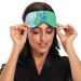 Haskirky Light Blocking Eye Mask - Adjustable Adult Men and Women Sleep Mask for Travel, Yoga, Meditation - Cartoon Blue Peacock Design - Buy Online on GoSupps.com