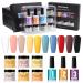 Dipping Powder Nail Set - Roseflower 6 Nude Colors Green Blue - DIY Salon Manicure & French Nail Powder - Lasts 3 Weeks - Buy Online on GoSupps.com