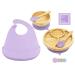 ShipShape Bamboo Baby Weaning Set | Suction Plates & Bowls | 2 Spoons & Silicone Bib | Baby Feeding Set with Free eBook | Bamboo Plates | Baby Plates with Suction | Toddler Plates and Bowls Sets Digital Lavender