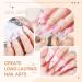  SUPWEE 3D Nail Art Gel Clear Pearl Pink Non Adhesive Nail Art with Chrome Powder and Silicone Brush Sculpting Nail Art for Patterns Embossing Hard Mnicure 14g - Buy Online on GoSupps.com