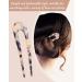 French Style U Shaped Hair Pins - 6 Pieces | Cellulose Acetate Tortoise Shell Hair Fork Sticks for Long Hair | Leopard Updo Chignon Pin Hair Accessories for Women Girls - Colorful Patterns - Buy Online on GoSupps.com