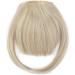 Clip In Bangs Hair Extension - Sandy Blonde & Bleach Blonde | Thick Straight Front Full Neat Fringe | 2 Clips One Piece for Women - Buy Online on GoSupps.com
