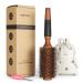 BESTOOL Round Brush for Blow Drying Boar Bristle Round Hair Brush with Wooden Barrel Large Round Styling Brush for Women & Men Straightening Curling Adding Shine or Volume (2.5 Inch)
