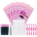 200pcs Lash Packaging Wholesale Include 50 Lash Packaging Bags with Lashwoods stickers 50 Eyelash Brush 50 Plastic Lash Applicators 50 Eyelash Trays Bulk Makeup Eyelashes Bags Wholesale