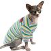 Pumyporeity T-shirt for sphynx cats soft cat shirts breathable soft pajama tank top vest stretch for small/medium/large hairless cats (green stripes xxl) xxl b-green stripes