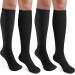 CASMON 2 Pairs Zipper Compression Socks for Women & Men 15-20 mmHg Closed Toe Knee High Support Sock for Varicose Vein Edema Large-X-Large Black