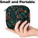 Storage Bags for Women - Tropical Leaf Motif Zippered Menstrual Cup & Period Insert Pocket Perfect for Tampons & Panty Liners - Eco-Friendly Green Design - Buy Online on GoSupps.com