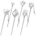 6 Pieces rhinestone Pearl Flower Hair Stick Chinese Hair Chopsticks vintage Tassel Hair Pin Chignon Pin Chopsticks Hair Chopsticks for Women Hair Accessories Making for Girl (Chic Style)