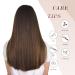Feshfen Clip In Hair Extensions - 50cm 4PCs Synthetic Chocolate Brown Extensions for Women - Smooth Long Hair - Buy Online on GoSupps.com