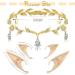 Hicarer Rhinestone Leaf Wedding Tiara Crown Headband for Brides - Gold Fairy Pixie Elf Ears - Ideal for Pageants, Prom & Cosplay - Buy Online on GoSupps.com