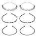 WILLBOND 6 Pieces Metal Headbands Wavy Hairband Spring Hair Hoop Black Unisex Men Women Slicked Back Headband Sports Elastic Non Slip