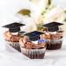 48Pcs Graduation Cap Cupcake Toppers Grad Cap Cake Toppers Class of 2024 Graduation Cupcake Toppers Black and Blue Tassle - Buy Online on GoSupps.com