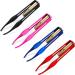 4 Pieces Tweezers with Light  Led Tweezers Stainless Steel Makeup LED Light Eyelash Eyebrow Hair Removal Illuminating Lighted Tweezers for Men and Women (Black  Red  Rose Red  Dark Blue)