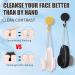 2 PCS Silicone Facial Cleansing Brush Set - 2 in 1 Face Exfoliator & Scrubber with Lid, Hairband, Hooks - Soft Bristle Brush for Deep Pore Cleansing - Black & White - Buy Online on GoSupps.com