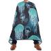 Waterproof Barber Cape -Green Jellyfish Cheetah Haircut Bib for Men Unisex Hair Cutting Cape(8rp1a)