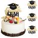 3Pcs Congrats Grad Graduation Cake Topper 2024 Class of 2024 Cake Topper Graduation Decorations Black Glitter College Graduation Cake Decorations Graduation Party Decorations Supplies