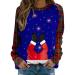 Women's Christmas Sweatshirts Cute Snowman Penguin Print O-Neck Raglan Top Shirt Pullover Comfy Warm Xmas Jumper Winter Long Sleeve Tops Loose Tunic Top Sweaters Z11-dark Blue XL