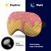 Buy Strawberry Cream Waffle Sleep Mask - Pink & Yellow | Soft Light-Blocking Eye Cover for Women | Adjustable Strap Blindfold Eye Shade - Buy Online on GoSupps.com