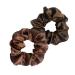 2 PCS Hair Scrunchies Silk Stretchy Solid Color Hairbands for Thick hair Curly Hair Thin Hair Sleeping Traceless Frizz Prevention Girls Women Use Red Brown Light Brown Light&Red Brown