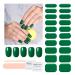 Wahrshei 20pcs UV Gel Strips | Green UV Gel Nail Foil | Nail Foil Self-Adhesive | Gel Nail Stickers Gel Polish Wraps for Nail Green