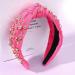 Crystal Embellished Wide Top Knot Headband in Rose Red - Women's Fashion Hair Accessories - Buy Online on GoSupps.com