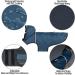 PARTY GO Grayish Blue Dog Raincoat for Medium & Large Dogs | Waterproof & Lightweight Dog Jacket with Reflective Strips & Pocket - Buy Online on GoSupps.com