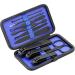 Glamne 10 in 1 Manicure Set - Professional Stainless Steel Nail Clippers & Care Tools with Leather Travel Case - Blue - Perfect for Travel & Home Use - Buy Online on GoSupps.com