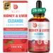 Kidney and Liver Cleanse Detox & Repair Drops Cranberry and Milk Thistle Supplement with Artichoke Astragalus Horsetail Natural Herbal for Liver Kidney Urinary Tract Bladder 60ml 2 Fl Oz (Pack of 1)