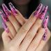 MISUD 24Pcs Mauve Ombre Press on Nails - Long False Coffin Nails Set - Buy Online on GoSupps.com