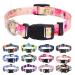 Mihqy dog collar adjustable soft & comfort dog collar Bohemian flowers geometric trunk design for small medium and large dogs (pink rose XS) XS (neck circumference 20-30 cm width 1.5 cm) pink rose