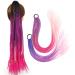 2 pieces of hair parts dirty braid colored clip in hair extensions synthetic hair part colorful hair parts suitable for parties performances daily women's/girls hair bands