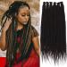 Leeven 24 Inch Black Dreadlock Extensions 40 Strands Soft Reggae Braid Locs 0.6 Width Single Ended Dreads Synthetic Handmade Crochet Locs Hippie Dreadloc /1B# 24 Inch (40 Strands) Black /1B#