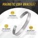 MagnetRX Men's Magnetic Bangle Bracelet - Elegant Golf/Tennis Elbow Relief & Balance - Polished Silver Large - Buy Online on GoSupps.com