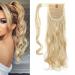 Ponytail Extension Wrap Around Long Straight Curly Clip in Ponytail Hair Extensions for Women Brown Black Blonde Hairpiece 17"-Curly Dark Blonde mix Bleach Blonde Dark Blonde mix Bleach Blonde 17 Inch