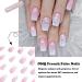Pink White Glitter Coffin False Nails - 24Pcs Press on Nails for Women/Girls with Nail Glue - Gradient Glitter Nail Tips for Nail Art - Buy Online on GoSupps.com