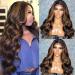 Haha Brazilian Human Hair Highlight 4x4 Lace Front Ombre Wig 16 Inch - Pre Plucked Body Wave Balayage Highlighted Brown - 150% Density - Buy Online on GoSupps.com